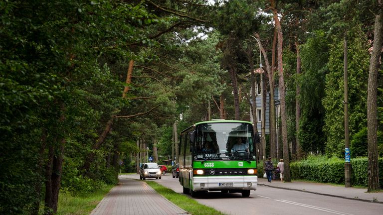 The bus - seen travelling through the village of Jurata in 2016 - will now be known as route 669 Pic: Reuters / Michal Dobrasa/PKS Gdynia/Handout