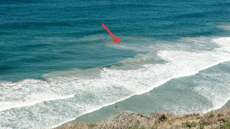 A example of a riptide at California beach. File pic