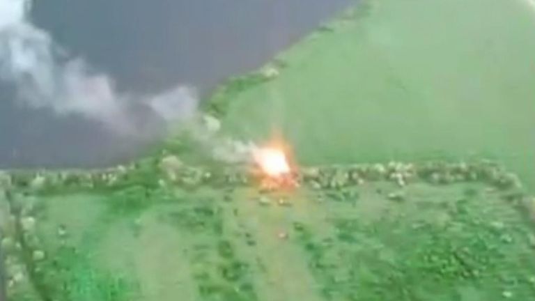 Footage shows &#39;destruction of Russian military targets and buildings&#39;.