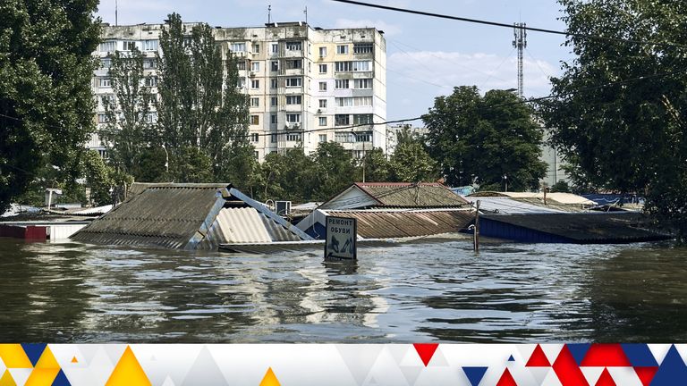 A flooded neighbourhood in Kherson / AP