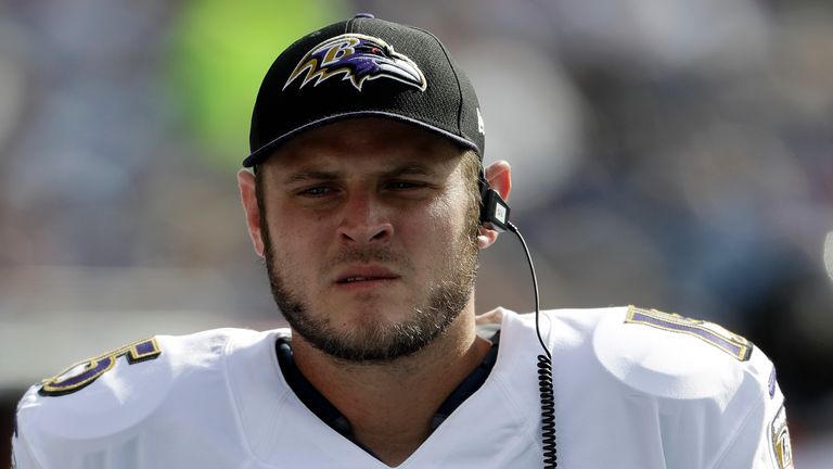 Ryan Mallett pictured in 2017 with the Baltimore Ravens