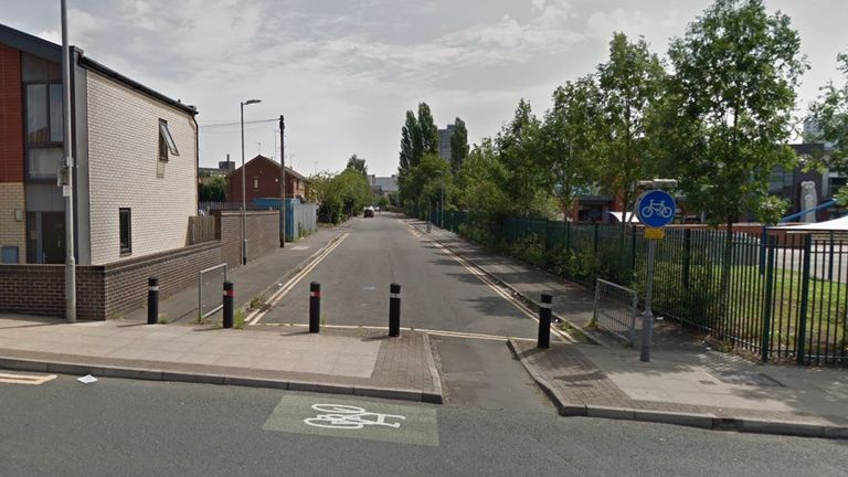 A view of Lower Seedley Road at the junction with Langworthy Road in Salford