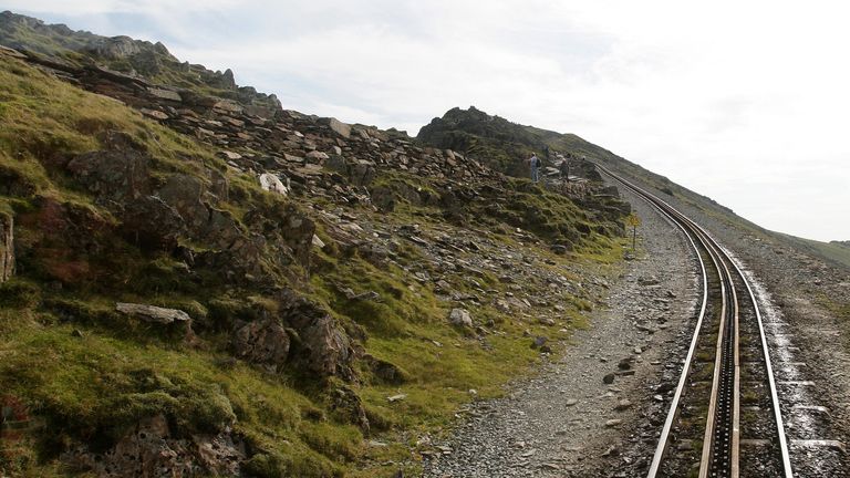 A generic stock photo of the tracks leading to the summit of Mount Snowdon from the Snowdon Mountain Railway in Snowdonia, Wales. PRESS ASSOCIATION Photo. Picture date: Friday September 30, 2011. Photo credit should read: Dave Thompson/PA