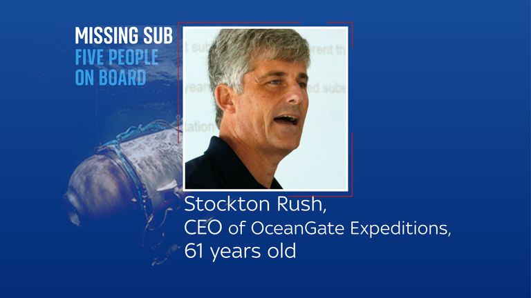 Stockton Rush. Titanic submersible Titan missing.