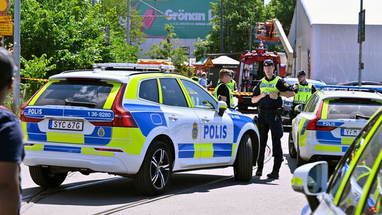 Swedish amusement park accident. Pic: TT News Agency via AP