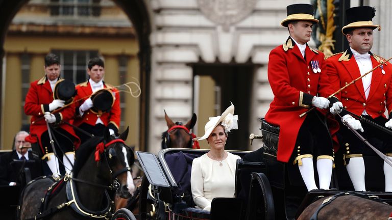 The Duchess of Edinburgh departs Buckingham Palace for the Trooping the Colour