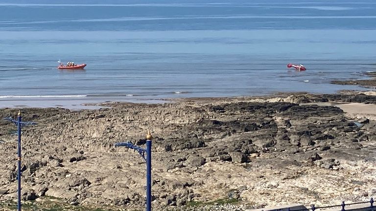 A light aircraft came down into the sea at Porthcawl, the Coastguard has confirmed. Pic: Terry Sinnett