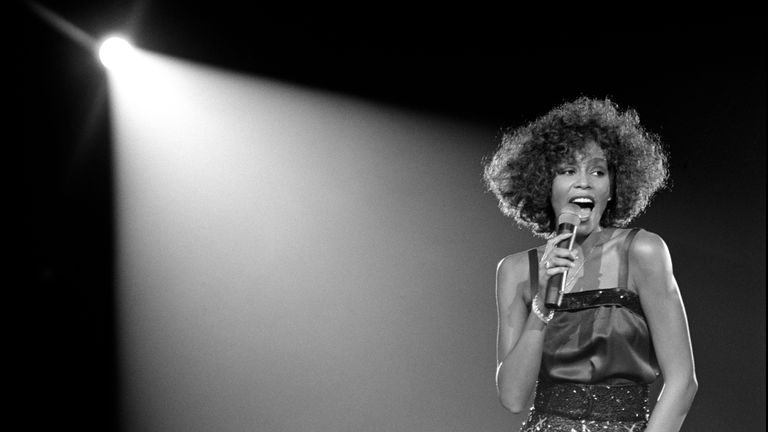  Whitney Houston performing at Wembley Arena, London, UK 5 May 1988, 