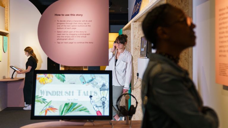 A pre-release demo of Windrush Tales is on display at the British Library's Digital Storytelling exhibition.Photo: British Library