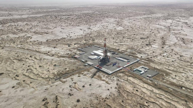 China drilling hole over 11,000m deep into the desert