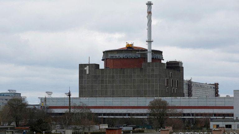 FILE PHOTO: A view shows the Zaporizhzhia Nuclear Power Plant in the course of Russia-Ukraine conflict outside Enerhodar in the Zaporizhzhia region, Russian-controlled Ukraine, March 29, 2023. REUTERS/Alexander Ermochenko//File Photo