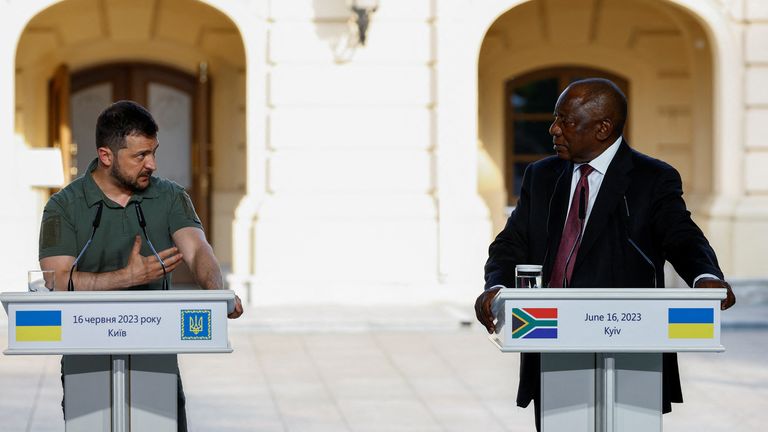 Cyril Ramaphosa and Volodymyr Zelenskyy