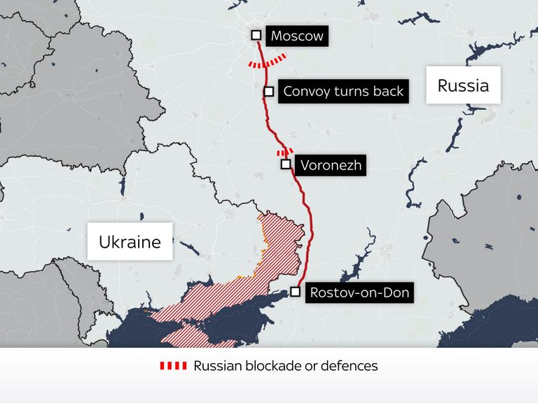 Wagner troops reportedly advanced north to 120 miles (200km) from Moscow when their convoy turned back