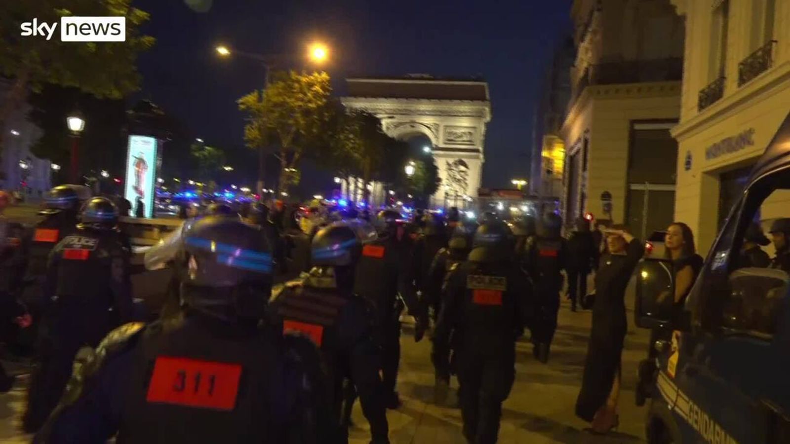 France riots: Police out in force on Saturday night | World News | Sky News