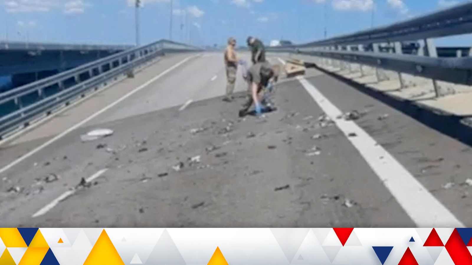 Two dead in explosions on Crimea bridge, says Russia - as it blames Ukraine for attack