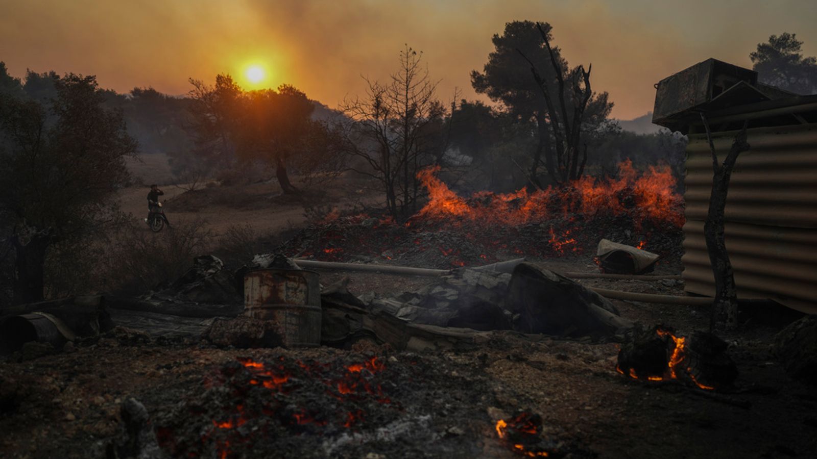 Extreme weather: Temperatures of more than 40C persist in Europe and wildfires rage in Greece, as US braces for record heat