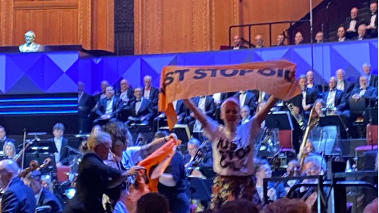 Just Stop Oil protesters interrupt Proms concert and live broadcast of TV comedy show The Last Leg