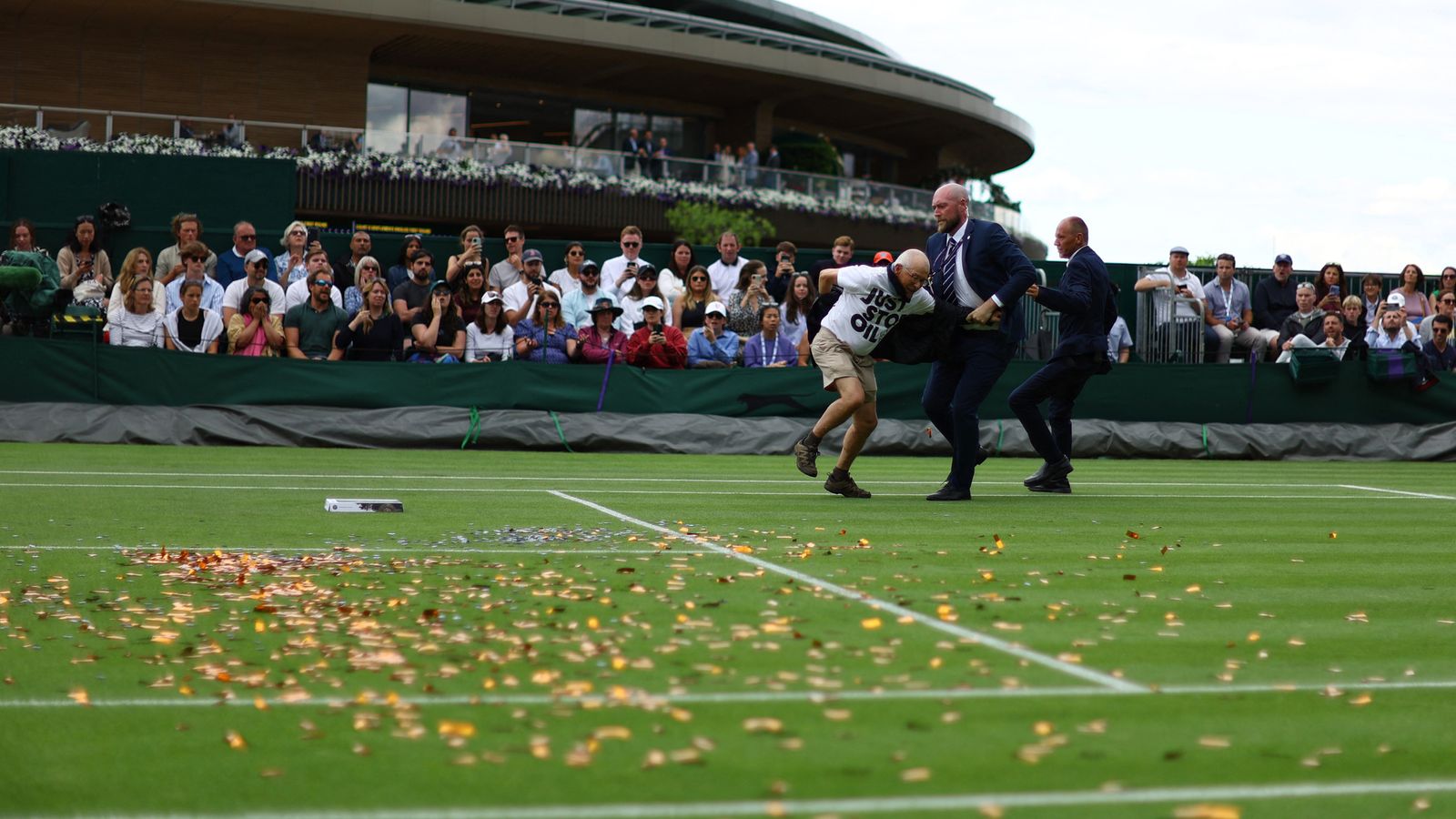 Wimbledon Just Stop Oil protesters halt play twice as home secretary