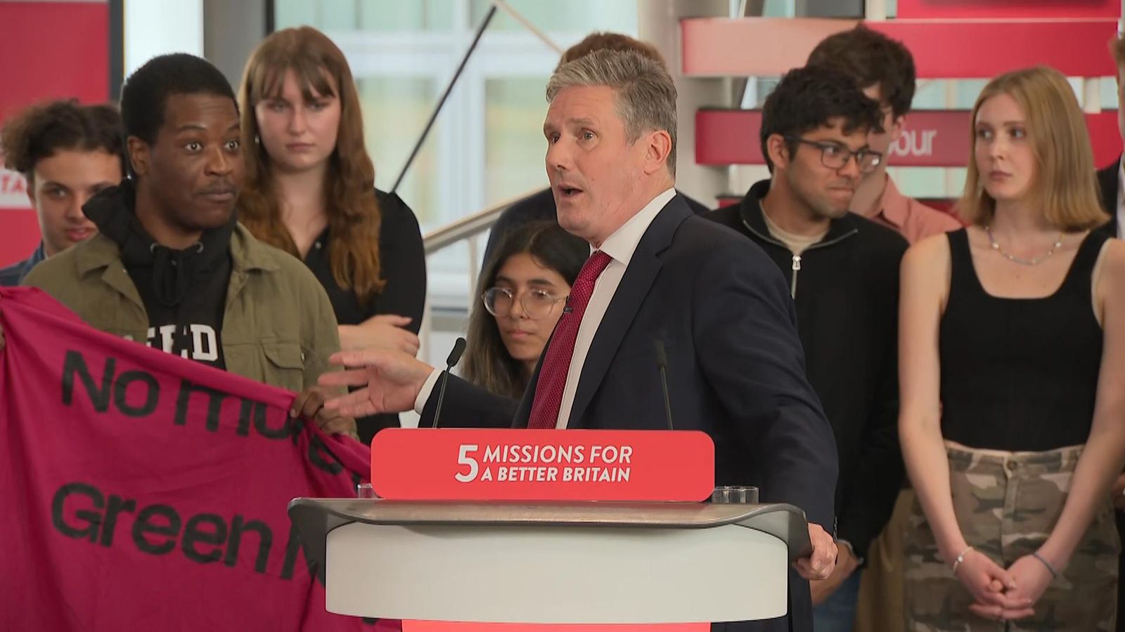 Climate Protesters Interrupt Sir Keir Starmer Speech UK News Sky News   Skynews Keir Starmer Protest 6209884 