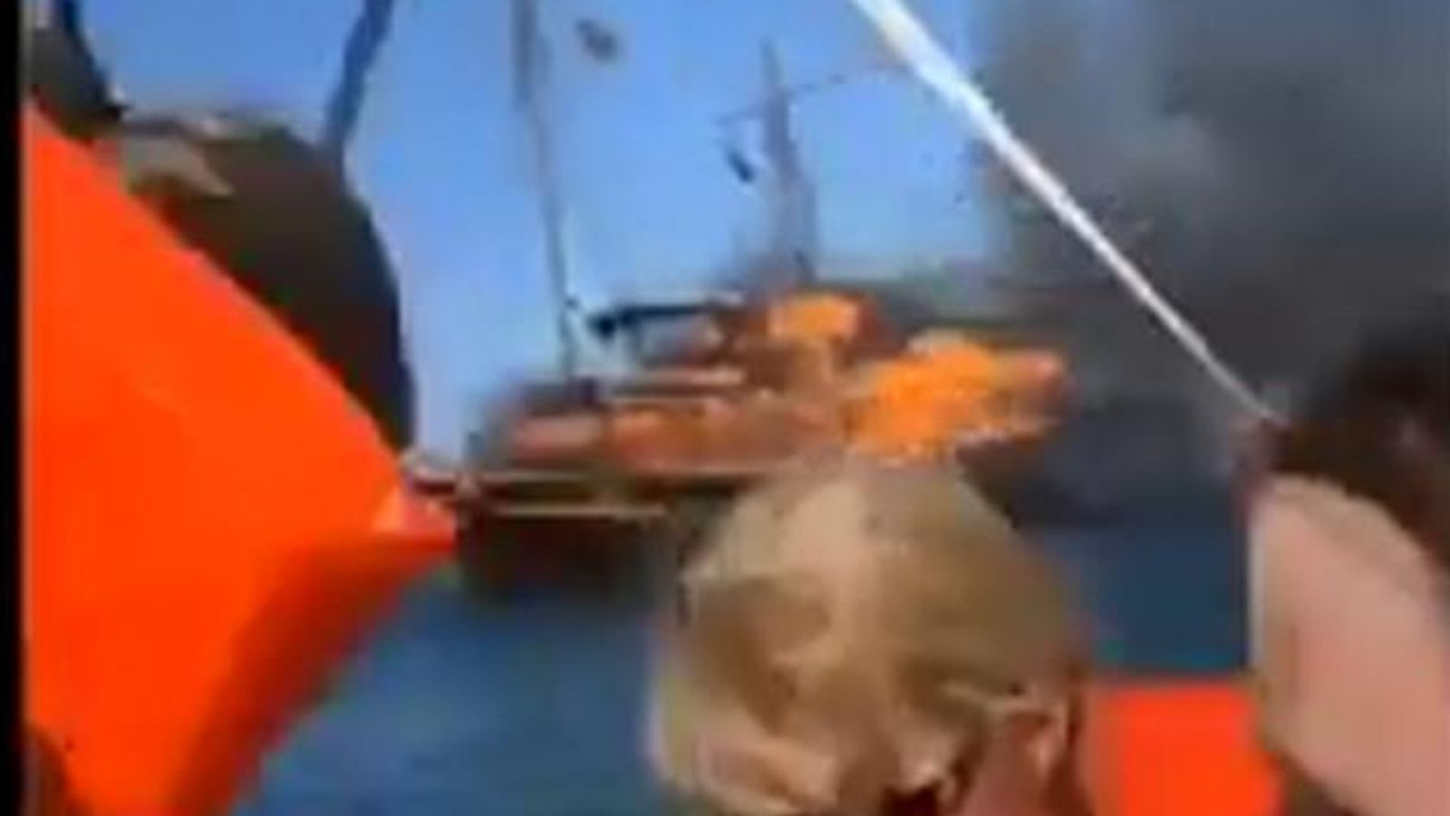 tourist boat rhodes fire