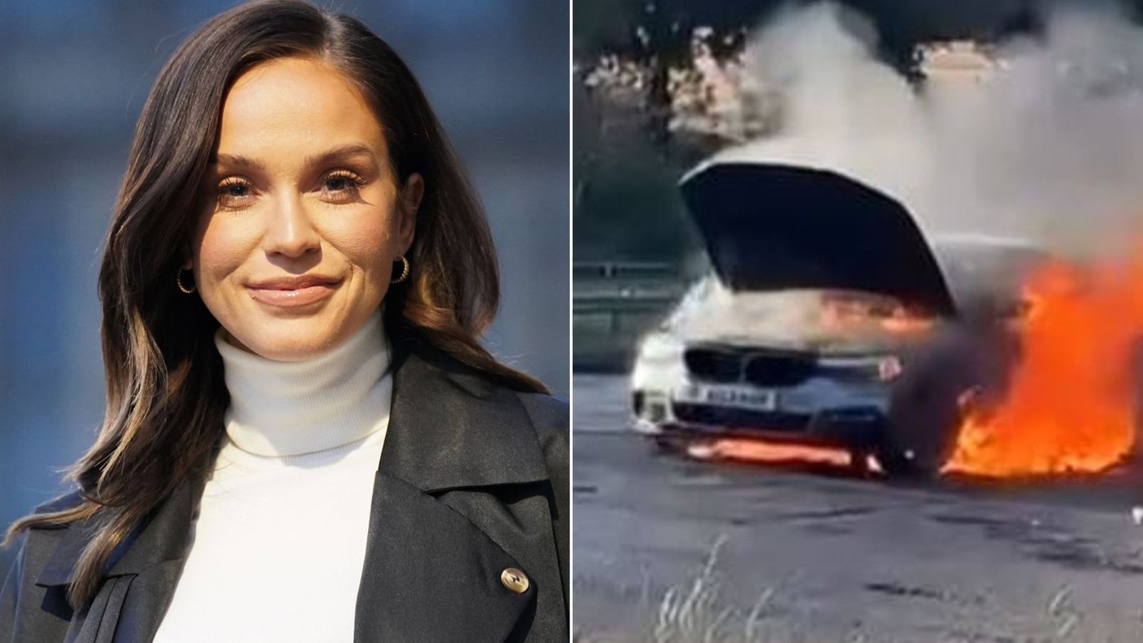 Vicky Pattison left 'shaken' after car 'explodes' and bursts into flames on journey to Essex restaurant