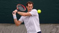 Andy Murray practising at the All England Lawn Tennis Club ahead of the start of Wimbledon