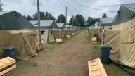 There are 300 rows of tents