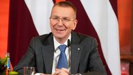 Latvian President Edgars Rinkevics. Pic: AP