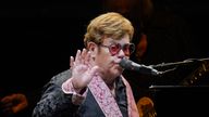 Elton John on stage in Stockholm