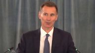 Chancellor of the Exchequer Jeremy Hunt at the Infected Blood Inquiry