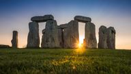 General view of the Stonehenge stone circle during the sunset, near Amesbury, Britain, as seen in this undated image provided to Reuters on July 29, 2020. English Heritage/A.Pattenden/Handout via REUTERS ATTENTION EDITORS - THIS IMAGE HAS BEEN SUPPLIED BY A THIRD PARTY.