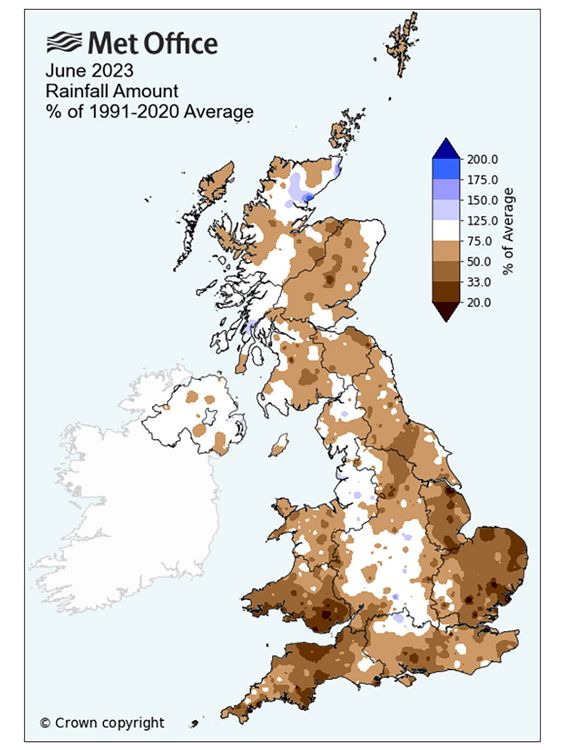 Average rainfall above and below average 1991 - 2020. Pic: Met Office 