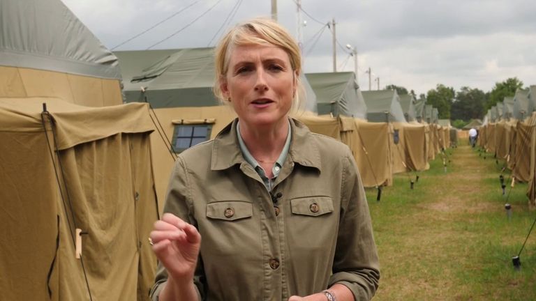 Sky’s Diana Magnay reports from a military camp which Belarus has offered to the Russian mercenary group Wagner. According to the Belarusian Defence Ministry, there is enough space to house five thousand troops.
