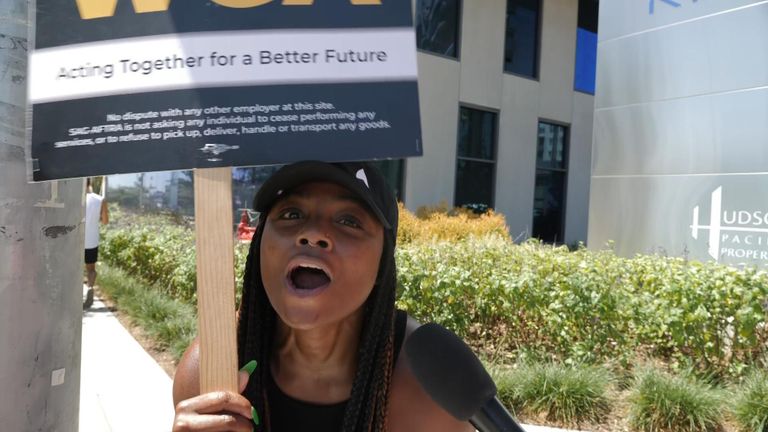 Striking actor in Los Angeles