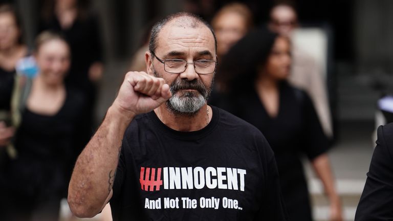 Andrew Malkinson was jailed for 17 years for a rape he did not commit. He read a statement outside London's Royal Courts of Justice after his acquittal by the Court of Appeal. Image date: Wednesday, July 26, 2023.