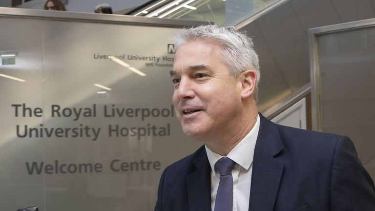 Health Secretary Steve Barclay at one of the few finished hospitals