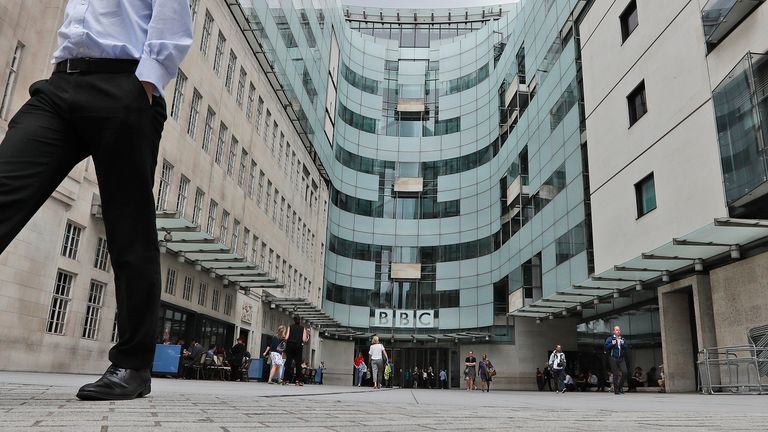 BBC headquarters in London. Pic: AP