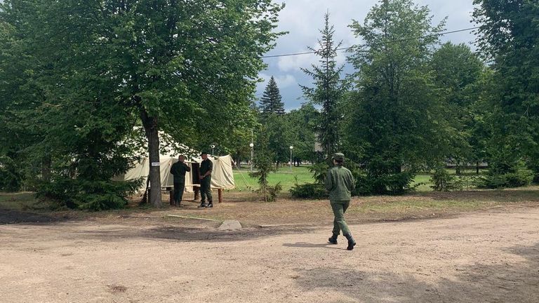 Tents began to appear in the days after the Wagner mutiny