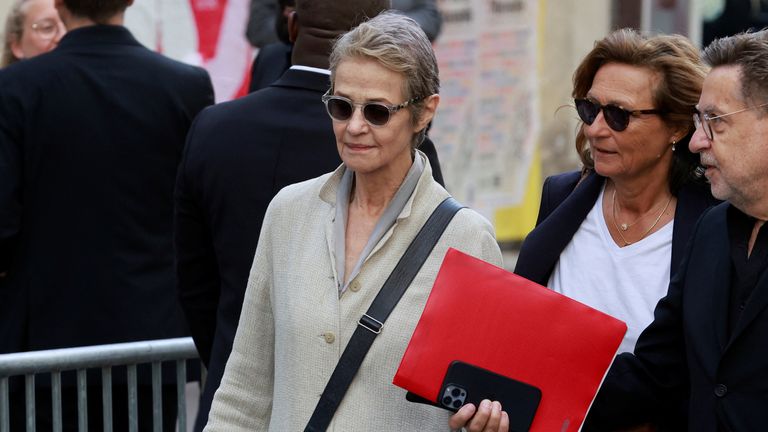 Charlotte Rampling arrives to attend the funeral of late singer, actress and muse Jane Birkin at the Church of Saint-Roch in Paris, France, July 24, 2023. REUTERS/Pascal Rossignol
