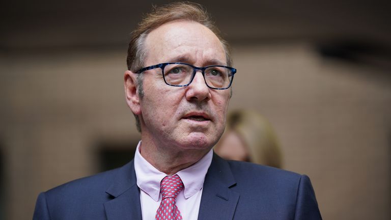 Kevin Spacey outside Southwark Crown Court 