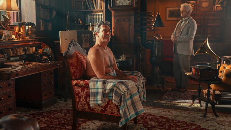 David Tennant and Michael Sheen in Good Omens. Pic: Amazon Studios/ Prime Video