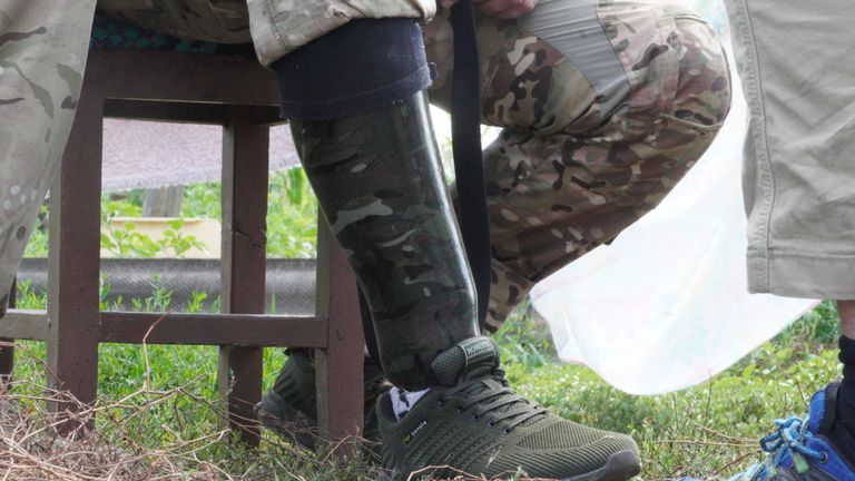 &#39;Zeus&#39; returned to the frontline five months after having the lower part of his leg blown off.                               