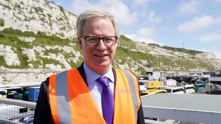 Doug Bannister, Chief Executive of Dover Harbour Board, at the Port of Dover