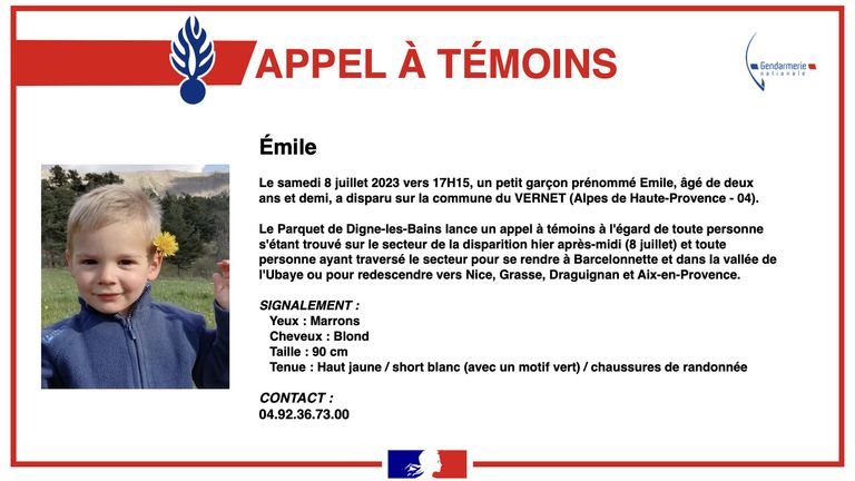 Missing French boy pic -  Emile released by French police
Pic:Gendarmerie nationale
https://twitter.com/Gendarmerie/status/1678072484392845315