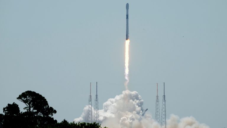 A SpaceX Falcon 9 rocket, with the European Space Agency Euclid space telescope, lifts off from the Cape Canaveral Space Force Station in Florida. Pic: AP/John Raoux