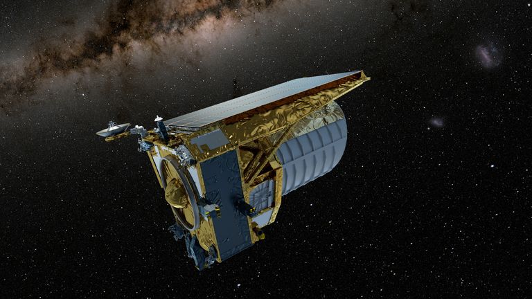 An artist&#39;s concept shows the Euclid space telescope in space. Pic: European Space Agency/Reuters