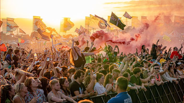 The crowd for Fred Again at Glastonbury