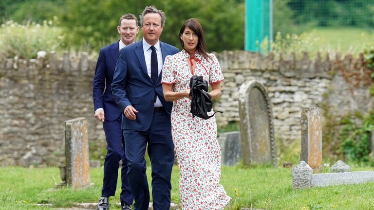 Former prime minister David Cameron and wife Samantha