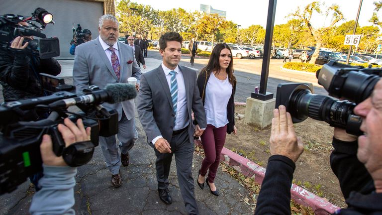 Grant Robicheaux and Cerissa Riley in 2020. Pic: AP