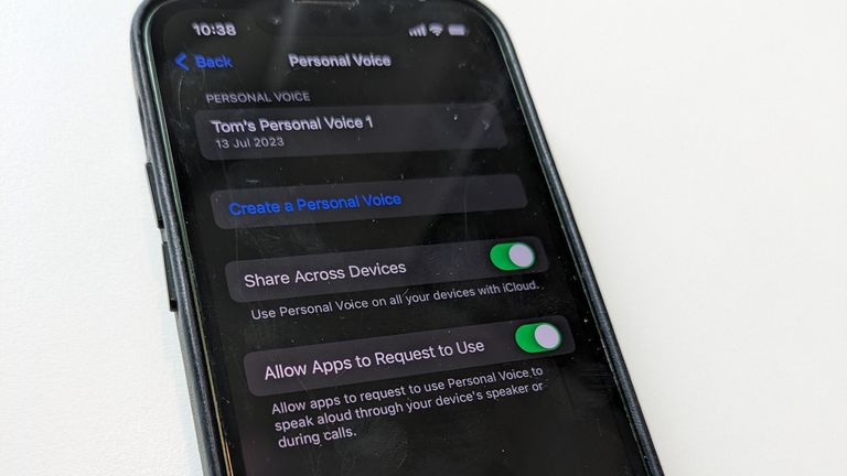 iPhone personal voice feature